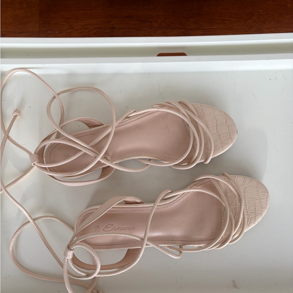 Ermonn Beige Strappy Sandals